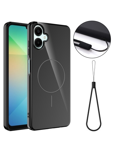 Предпазен гръб с каишка съвместим с MagSafe за Samsung Galaxy M06 - черен