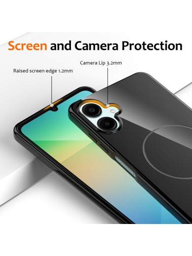 Предпазен гръб с каишка съвместим с MagSafe за Samsung Galaxy M06 - черен