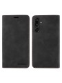 Калъф от еко кожа тип портмоне с RFID  блокираща технология за Samsung Galaxy M16 - черен