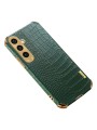 Предпазен гръб с галванично покритие за Samsung Galaxy S23 FE - зелен