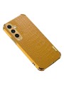 Предпазен гръб с галванично покритие за Samsung Galaxy S23 FE - жълт