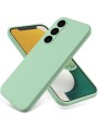 Предпазен удароустойчив силиконов гръб с каишка за Samsung Galaxy S23 FE - зелен
