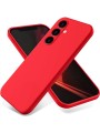 Предпазен удароустойчив силиконов гръб с каишка за Samsung Galaxy S23 FE - червен
