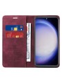Калъф от еко кожа тип портмоне с RFID  блокираща технология за Samsung Galaxy S23 FE - червен
