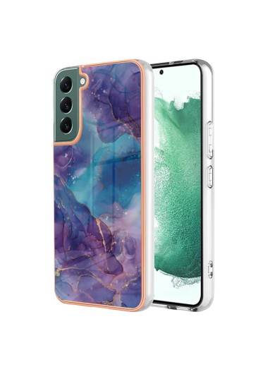 Предпазен удароустойчив гръб с мраморни шарки за Samsung Galaxy S23+ - лилав
