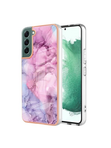 Предпазен удароустойчив гръб с мраморни шарки за Samsung Galaxy S23+ - розов