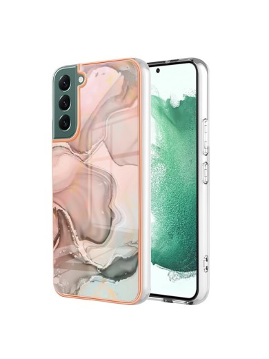 Предпазен удароустойчив гръб с мраморни шарки за Samsung Galaxy S23+ - розов