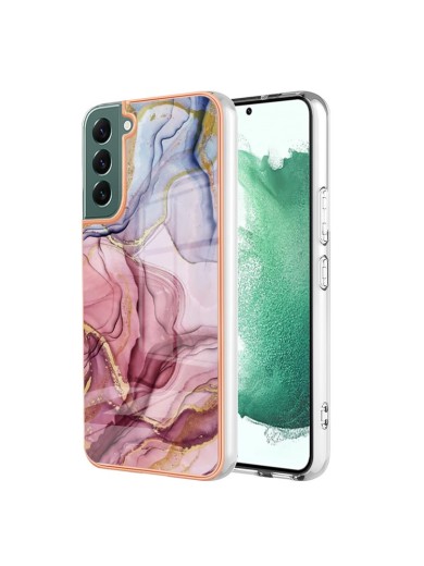 Предпазен удароустойчив гръб с мраморни шарки за Samsung Galaxy S23+ - розов