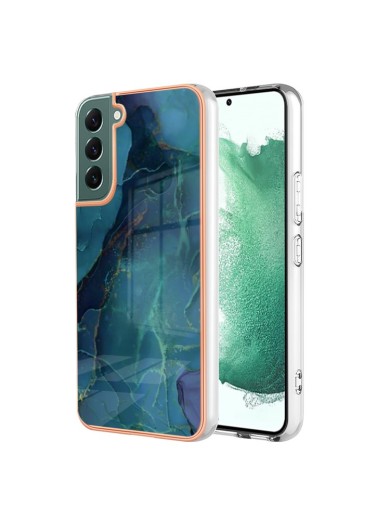 Предпазен удароустойчив гръб с мраморни шарки за Samsung Galaxy S23+ - зелен
