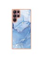 Предпазен удароустойчив гръб с мраморни шарки за Samsung Galaxy S23 Ultra - син