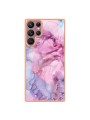 Предпазен удароустойчив гръб с мраморни шарки за Samsung Galaxy S23 Ultra - розов