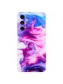 Предпазен гръб с мраморни шарки за Samsung Galaxy S24 FE - розов и син