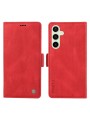 Калъф от еко кожа тип портмоне за Samsung Galaxy S24 FE - червен