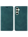 Калъф от еко кожа тип портмоне с RFID  блокираща технология за Samsung Galaxy S24 FE - зелен