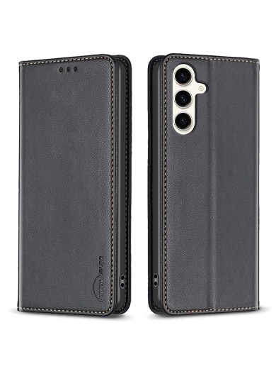 Калъф от еко кожа тип портмоне за Samsung Galaxy S24 FE - черен Калъф от еко кожа тип портмоне за Samsung Galaxy S24 FE - черен