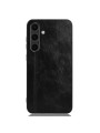 Предпазен гръб с текстура на телешка кожа за Samsung Galaxy S24 - черен