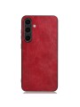 Предпазен гръб с текстура на телешка кожа за Samsung Galaxy S24+ - червен