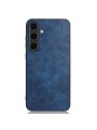 Предпазен гръб с текстура на телешка кожа за Samsung Galaxy S24+ - син