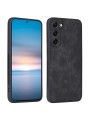 Противоплъзгащ се тънък гръб от еко кожа за Samsung Galaxy S24+ - черен