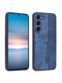Противоплъзгащ се тънък гръб от еко кожа за Samsung Galaxy S24+ - син