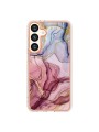 Предпазен удароустойчив гръб с мраморни шарки за Samsung Galaxy S24+ - розов