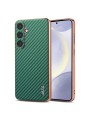 Предпазен гръб от еко кожа за Samsung Galaxy S24+ - зелен