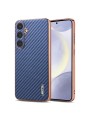 Предпазен гръб от еко кожа за Samsung Galaxy S24+ - син