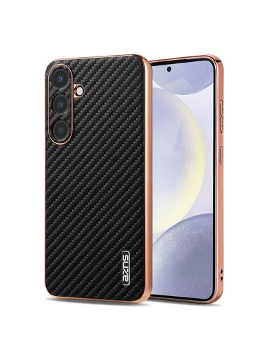 Предпазен гръб от еко кожа за Samsung Galaxy S24+ - черен