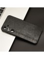 Предпазен гръб с текстура на телешка кожа за Samsung Galaxy S24 - черен