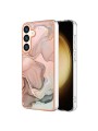 Предпазен удароустойчив гръб с мраморни шарки за Samsung Galaxy S24+ - розов