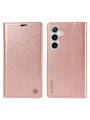 Калъф от еко кожа тип портмоне за Samsung Galaxy S24+ - розов
