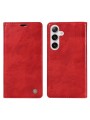 Калъф от еко кожа тип портмоне за Samsung Galaxy S24 - червен