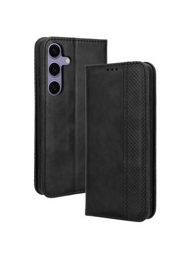 Калъф от еко кожа с мозаечни елементи тип портмоне за Samsung Galaxy S24 - черен Калъф от еко кожа с мозаечни елементи тип портмоне за Samsung Galaxy S24 - черен