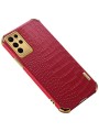Предпазен гръб с галванично покритие за Samsung Galaxy S24 Ultra - червен