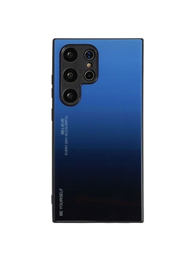 Предпазен гръб от закалено стъкло за Samsung Galaxy S24 Ultra - син и черен Предпазен гръб от закалено стъкло за Samsung Galaxy S24 Ultra - син и черен