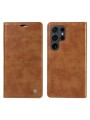 Калъф от еко кожа тип портмоне за Samsung Galaxy S24 Ultra - кафяв
