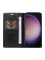 Калъф от еко кожа тип портмоне за Samsung Galaxy S24 Ultra - черен