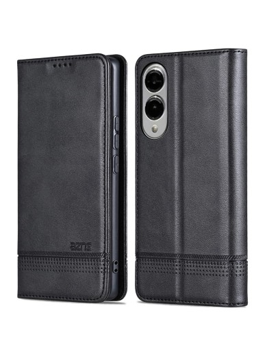 Калъф от еко кожа тип портмоне за Samsung Galaxy S25 Edge - черен