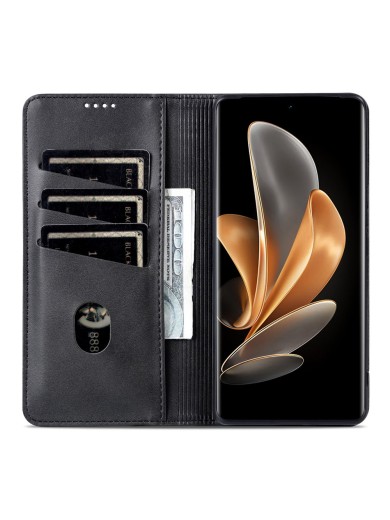 Калъф от еко кожа тип портмоне за Samsung Galaxy S25 Edge - черен