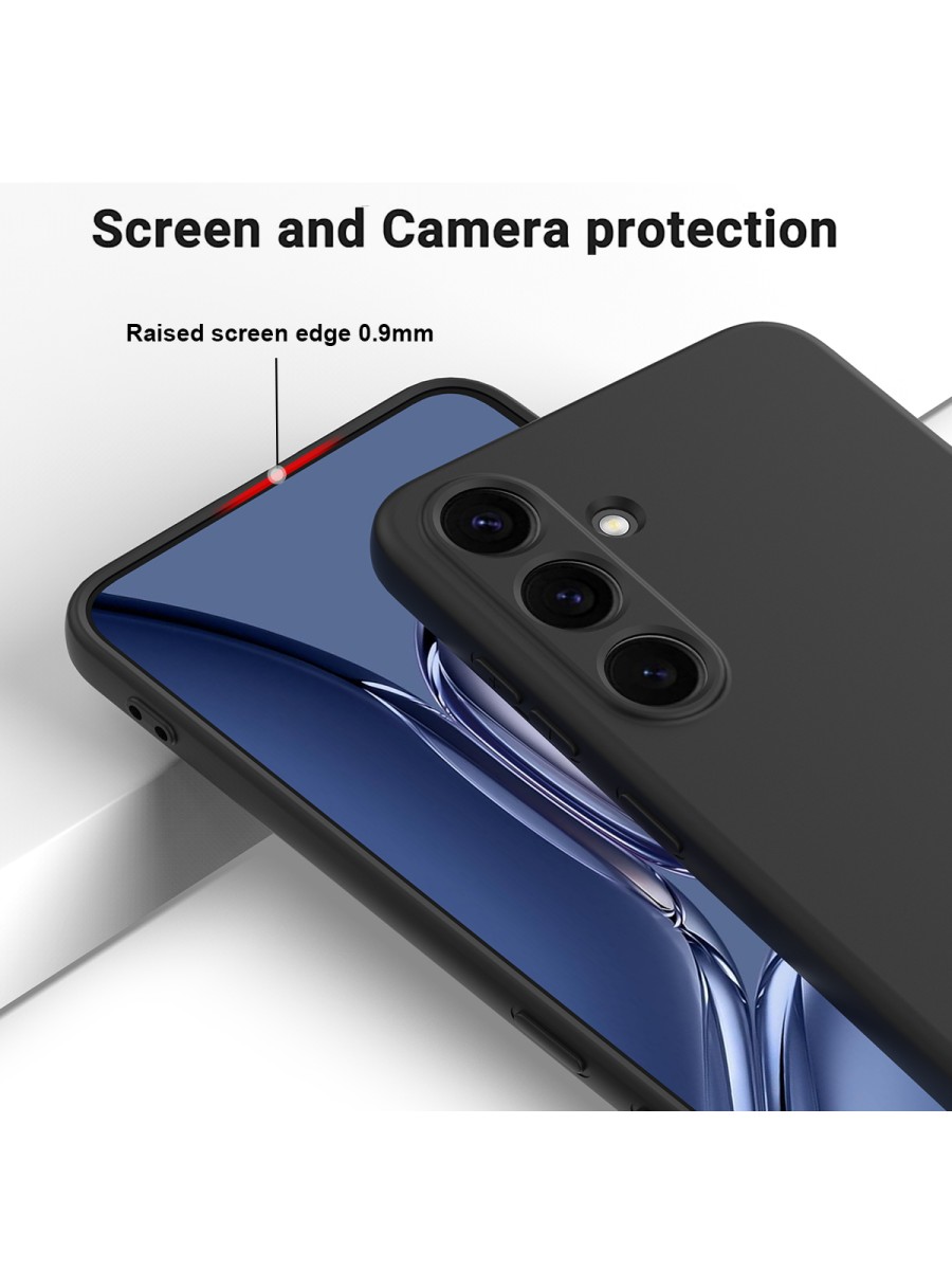 Предпазен устойчив на надраскване силиконов гръб с каишка за Samsung Galaxy S25 FE - черен