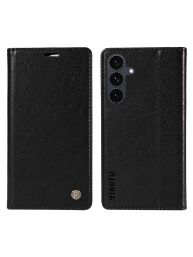 Калъф от еко кожа тип портмоне за Samsung Galaxy S25 FE - черен Калъф от еко кожа тип портмоне за Samsung Galaxy S25 FE - черен