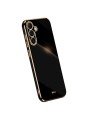 Предпазен удароустойчив гръб с галванизирана рамка за Samsung Galaxy S25 - черен