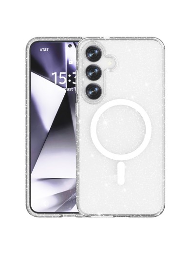 Удароустойчив блестящ предпазен гръб съвместим с Magsafe за Samsung Galaxy S25