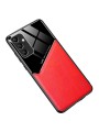 Предпазен гръб с покритие от еко кожа за Samsung Galaxy S25+ - червен