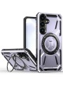 Предпазен гръб с въртяща се стойка съвместим с MagSafe за Samsung Galaxy S25+ - лилав