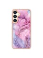 Предпазен удароустойчив гръб с мраморни шарки за Samsung Galaxy S25 - розов