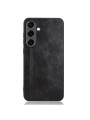 Предпазен гръб с текстура на телешка кожа за Samsung Galaxy S25+ - черен