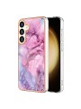 Предпазен удароустойчив гръб с мраморни шарки за Samsung Galaxy S25 - розов