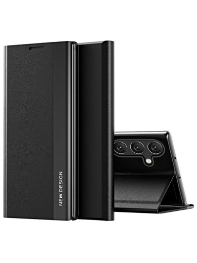 Калъф от еко кожа за Samsung Galaxy S25 - черен