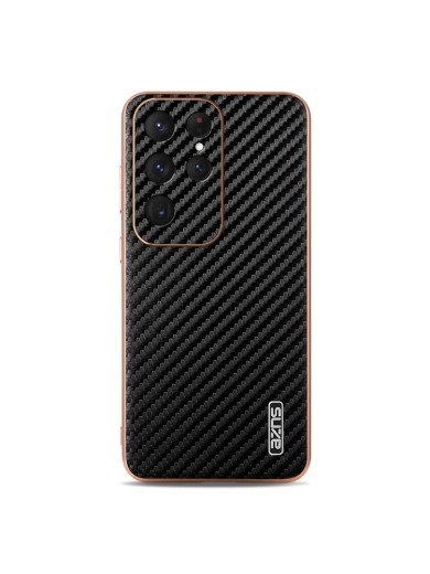 Предпазен гръб с галванично покритие и еко кожа за Samsung Galaxy S25 Ultra - черен Предпазен гръб с галванично покритие и еко кожа за Samsung Galaxy S25 Ultra - черен